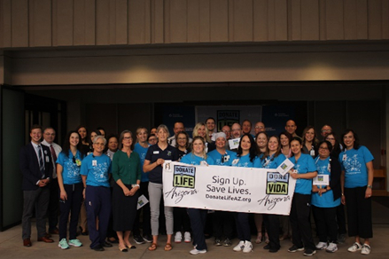 Community members promoting organ donation awareness